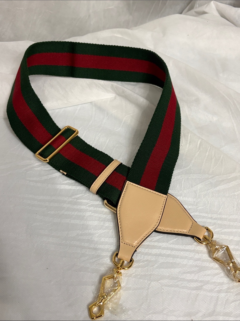 Green and Red Stripe Adjustable Bag Strap